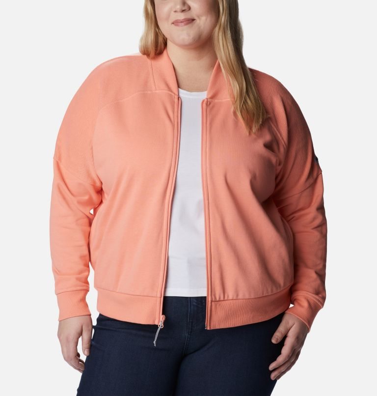 Jacheta Columbia Lodge French Terry Full Zip Dama Corai | Plus Size BN97SZA80